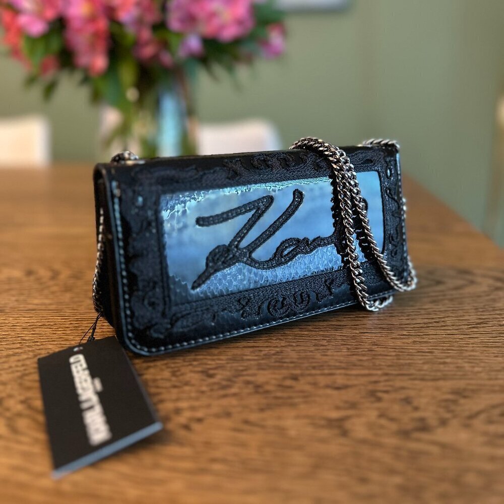 NWT! NEW! Karl Lagerfeld KOSETTE KARL Small SHOULDER BAG -Black